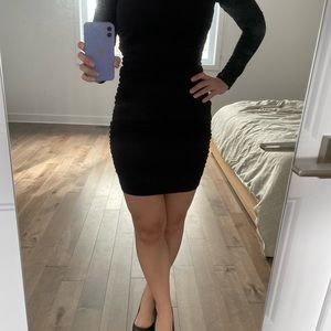 Black ruched dress